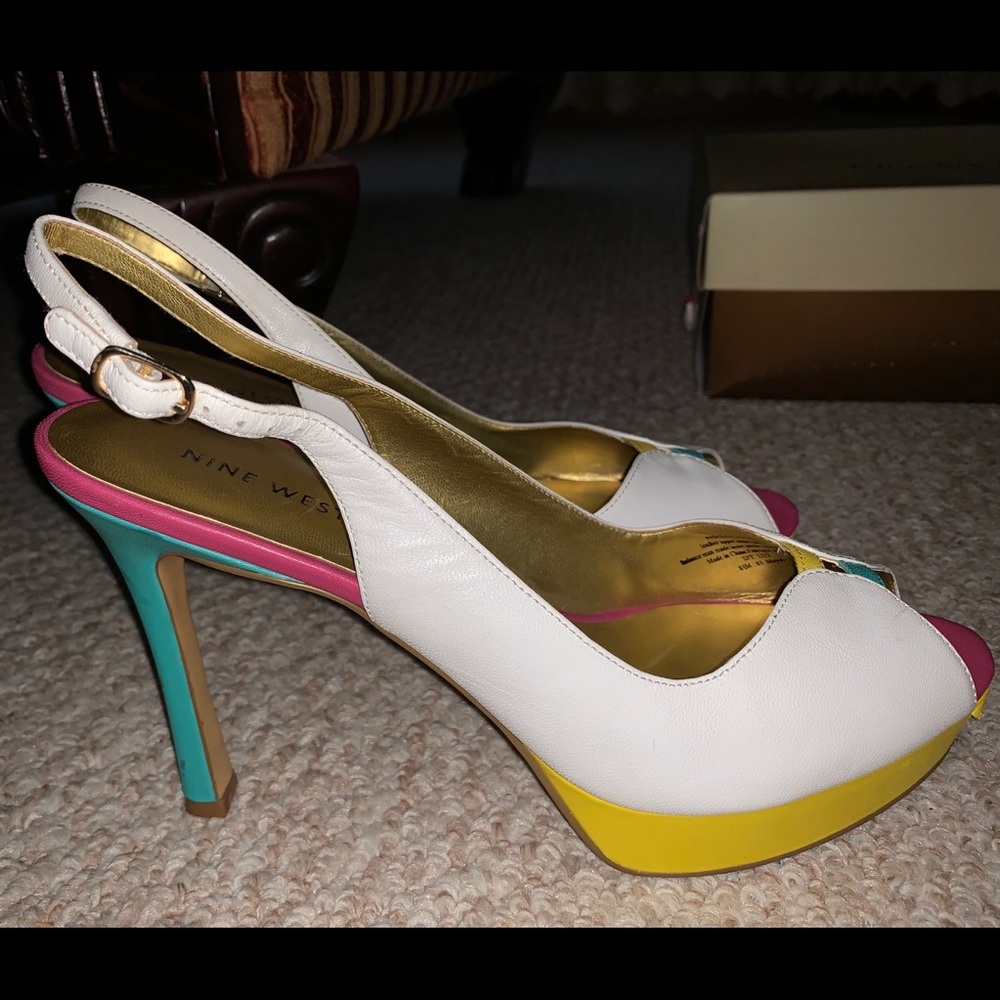 Nine West NWHELLSFIRE colour block sling back